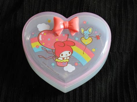 1987 sanrio heart metal box|Vintage 1987 Rare Sanrio Heart Metal Tin Trinket Box.